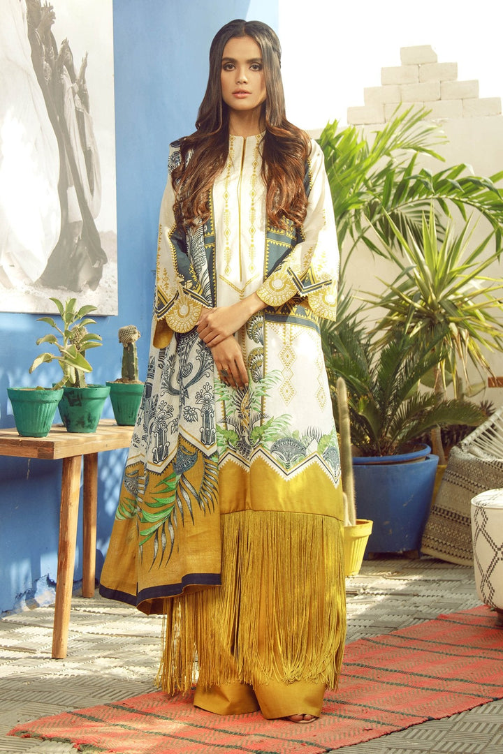 3 Piece Printed Lawn With Printed Net Dupatta