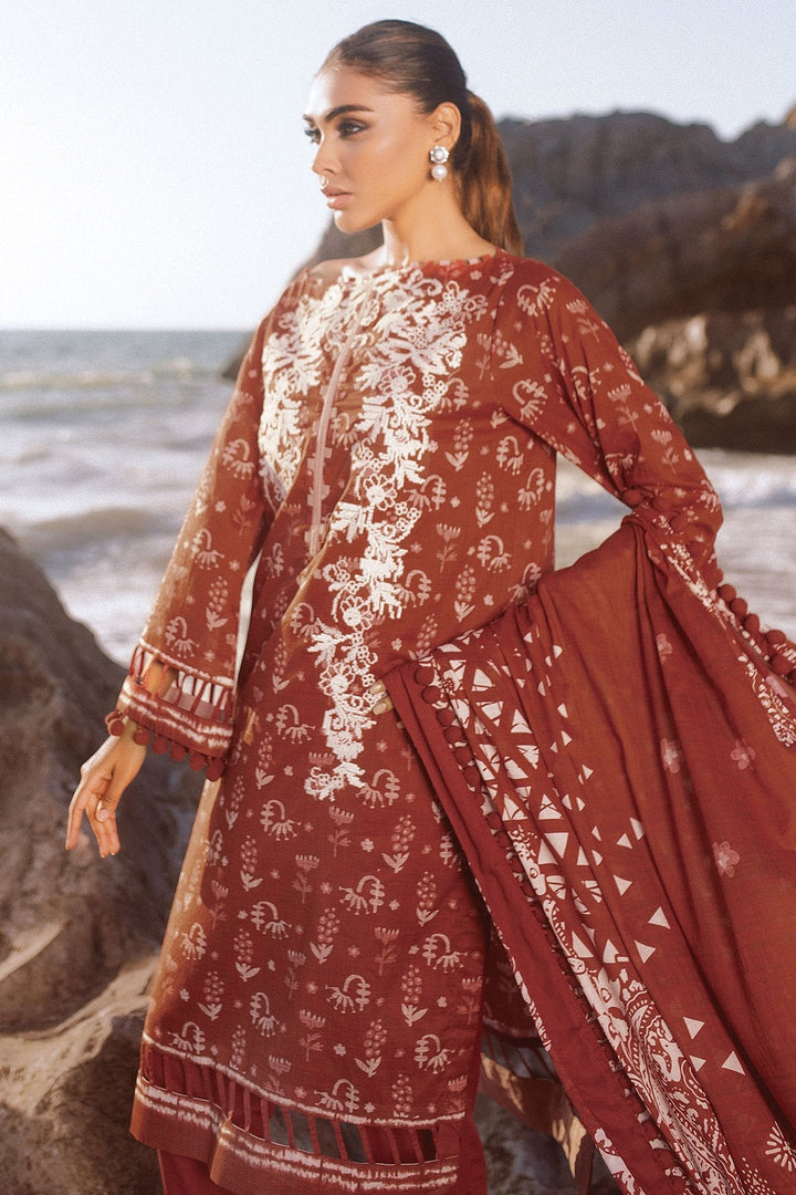 3 Pc Embroidered Lawn Suit With Lawn Dupatta