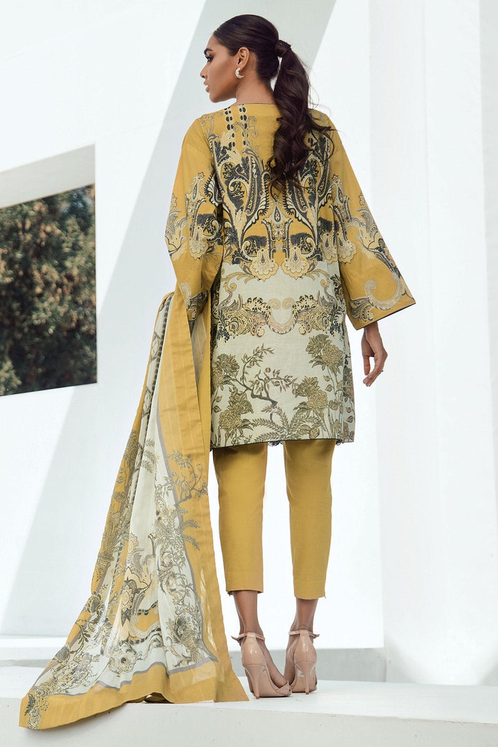 3 Pc Embroidered Digital Lawn Suit With Digital Brochia Lawn Dupatta