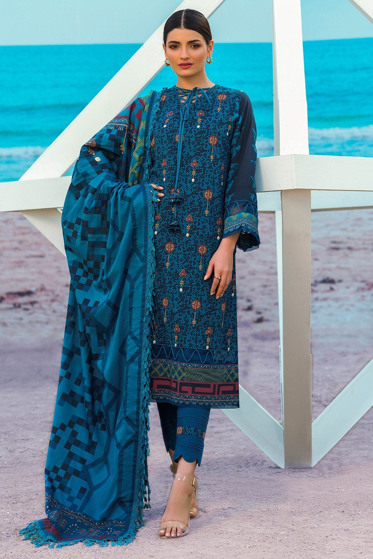 2 Pc Digital Lawn Suit With Digital Lawn Dupatta