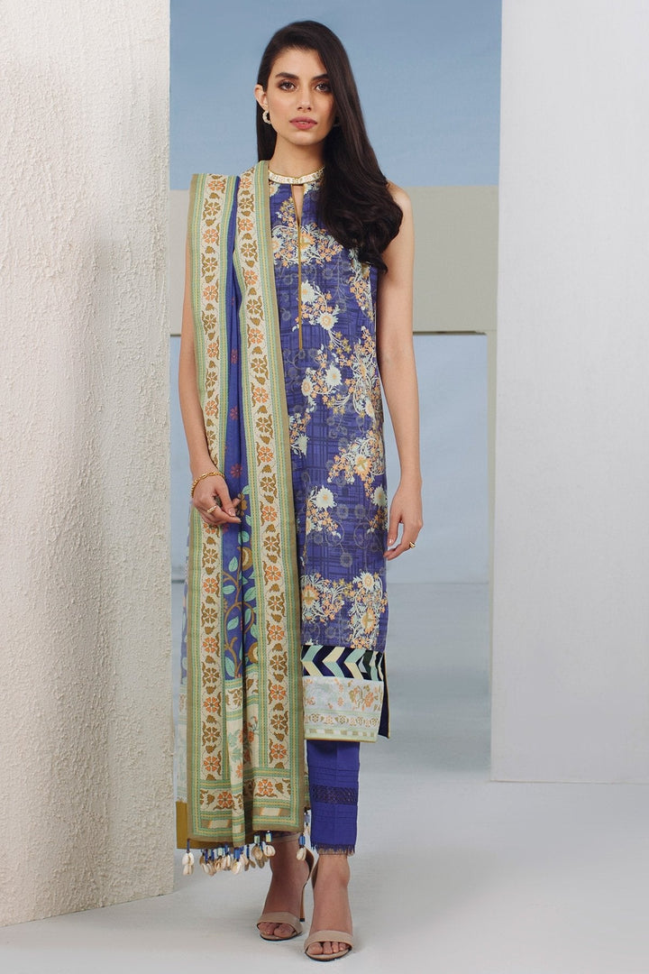 2 Pc Digital Lawn Suit With Digital Cotton Net Dupatta