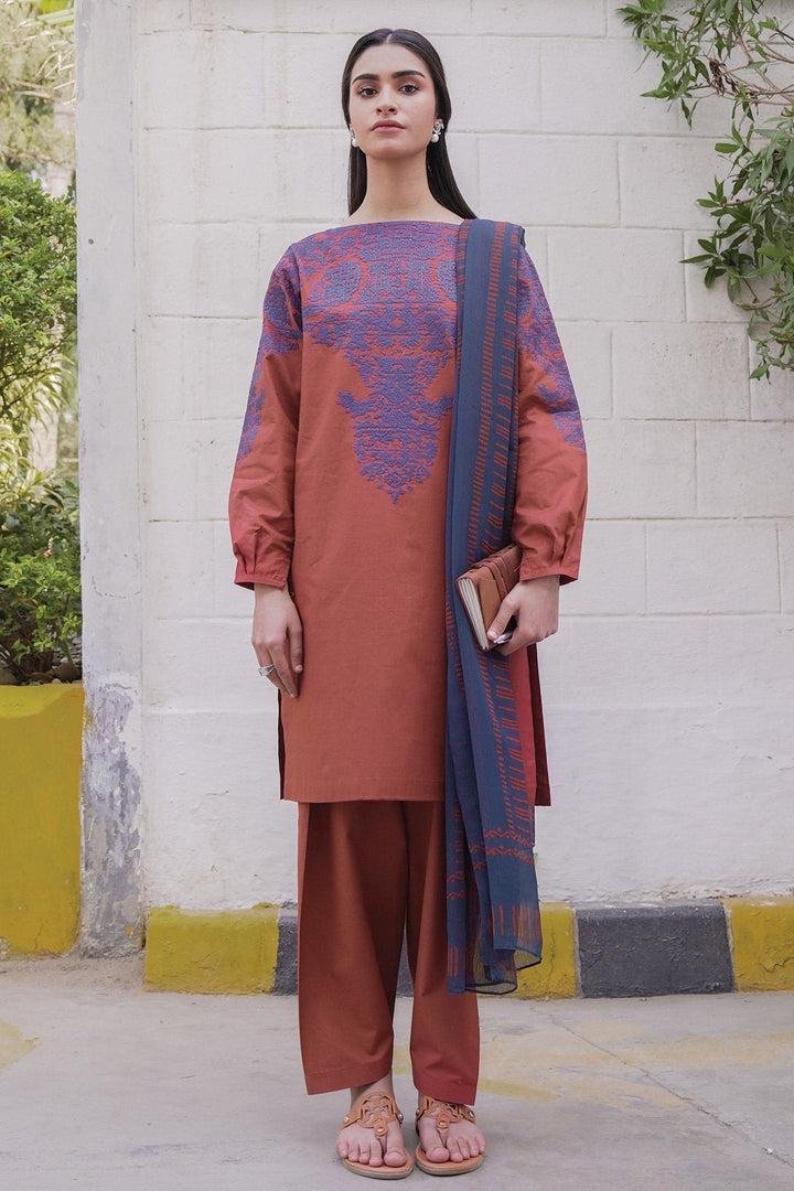 3 Pc Embroidered Lawn Outfit