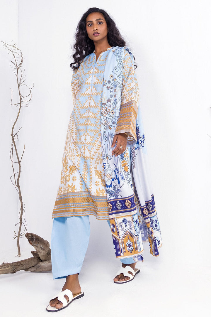 3 Pc Embroidered Cambric Outfit